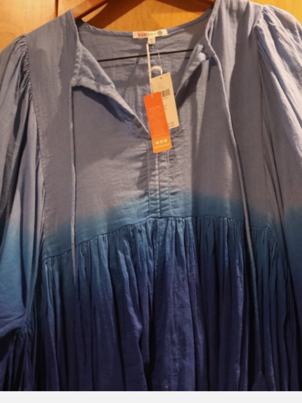 Anthropologie Sundry Blue Ombre Dress, size Large - Picture 6 of 8